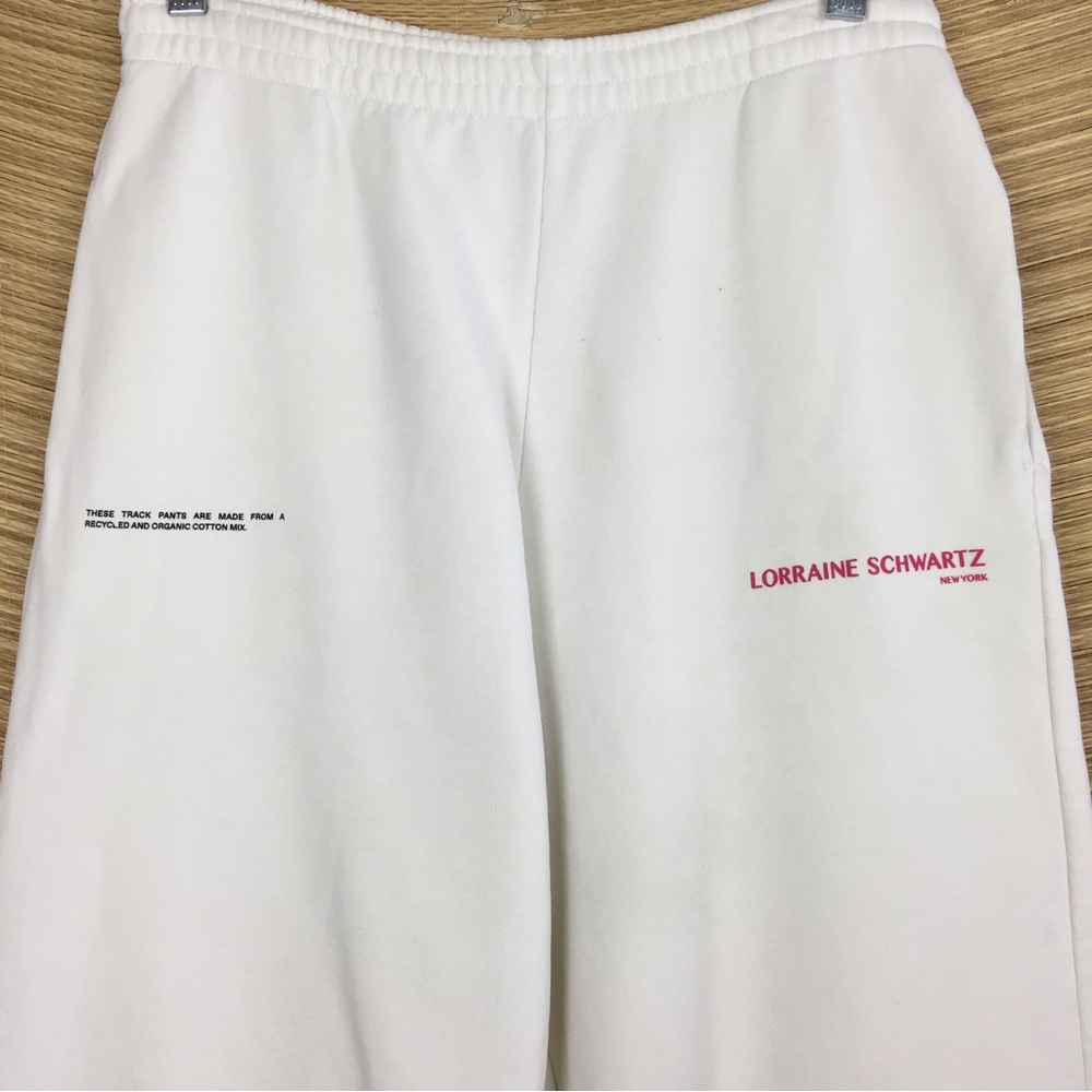 PANGAIA x Lorraine Schwartz Collab Unisex White Sweet Pants Size M - Picture 8 of 12